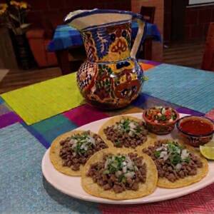 Tacos de bistec sin queso