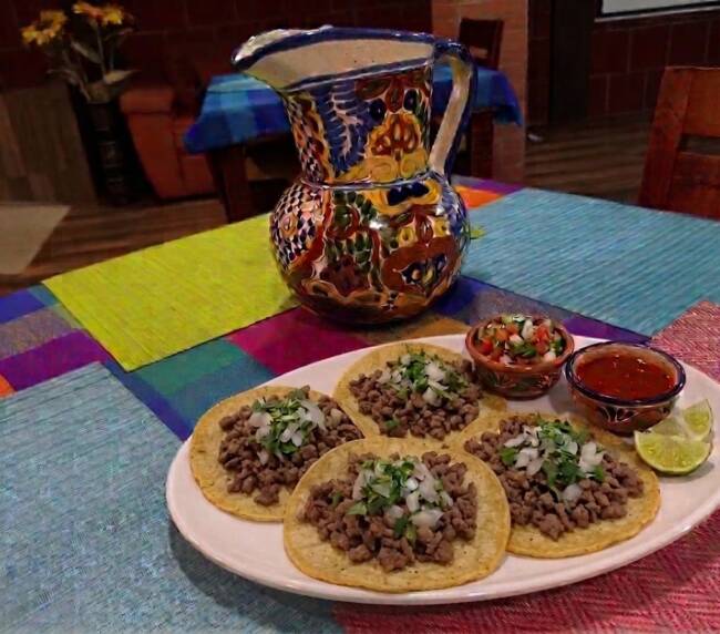 Tacos de bistec sin queso
