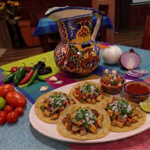 Tacos de pollo sin queso