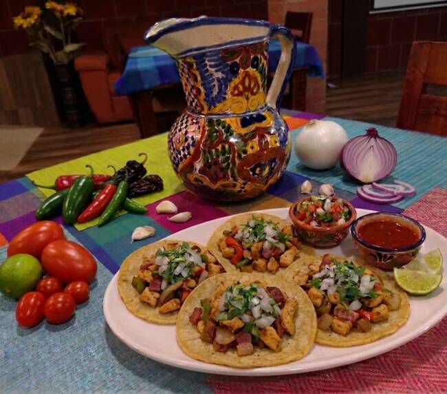 Tacos de pollo sin queso
