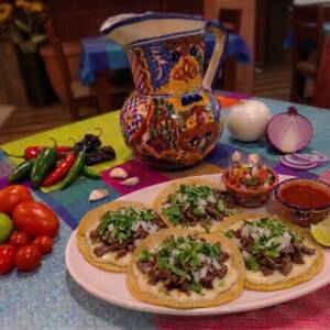 Tacos de bistec con queso