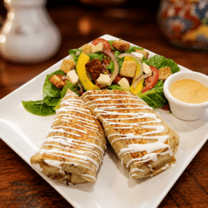 Burrito campechano de bistec con chorizo
